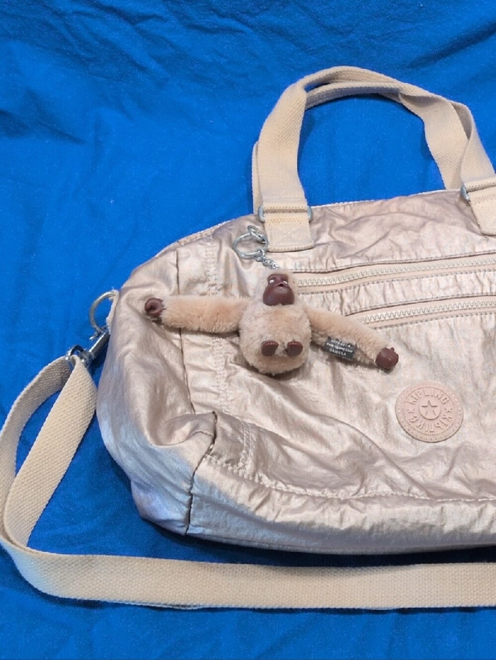 Kipling Cyrene Crossbody/Shoulder Bag in Metallic Gold